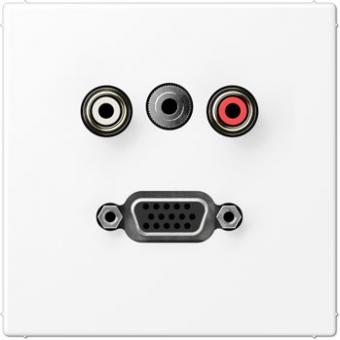Jung Multimedia-Einsatz Cinch Audio / Miniklinke 3,5 mm / VGA (schneeweiß matt) 
