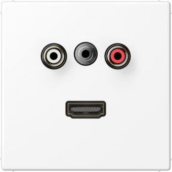 Jung Multimedia-Einsatz Cinch Audio / Miniklinke 3,5 mm / HDMI (schneeweiß matt) 