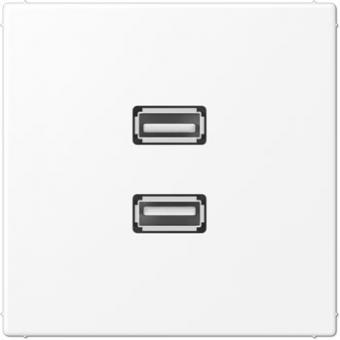 Jung Multimedia-Einsatz 2 x USB (schneeweiß matt) 