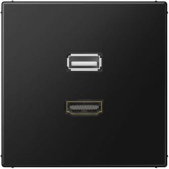 Jung Multimedia-Einsatz HDMI / USB (graphitschwarz matt) 