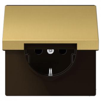 Jung  SCHUKO-Steckdose mit Klappdeckel (Messing Classic) 