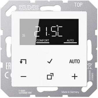 Jung Raumtemperaturregler mit Display Standard (Echtglasfront alpinweiß) 