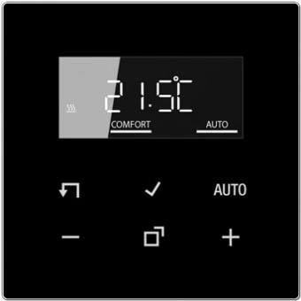 Jung Display Standard zur Raumtemperaturregelung (Echtglasfront schwarz) 