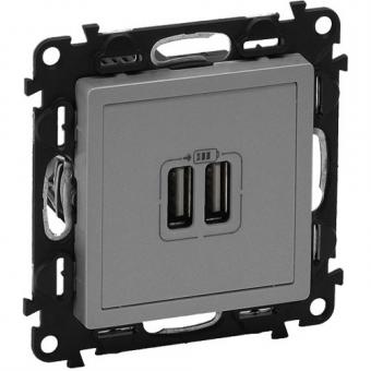Legrand  Valena Life, USB-Ladedose, 2-fach (aluminium) 