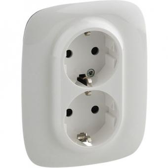 Legrand Valena Allure 2x Schutzkontakt-Doppelsteckdose für 1-fach Installationsdose (ultraweiß) 