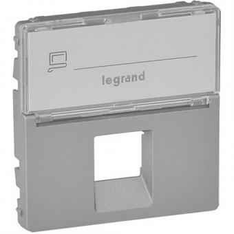 Legrand Valena Life, Abdeckung RJ11/RJ45 mit Beschriftungsfeld 1-fach (aluminium) 