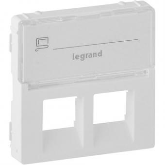 Legrand Valena Life, Abdeckung RJ11/RJ45 mit Beschriftungsfeld 2-fach (ultraweiß) 
