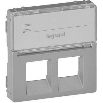Legrand Valena Life, Abdeckung RJ11/RJ45 mit Beschriftungsfeld 2-fach (aluminium) 
