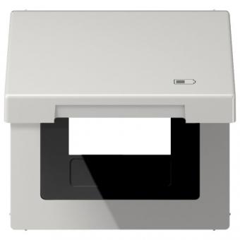 Jung Klappdeckel inkl. Zentralplatte, Symbol Charger, Serie LS (lichtgrau) 