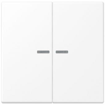 Wippe mit Lichtleiter für Taster 2fach, Duroplast lackiert, Serie LS, schneeweiß matt 