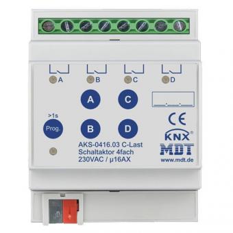 MDT Schaltaktor AKS-0416.03 4TE REG, 230VAC, 16A, C-Last 140µF 