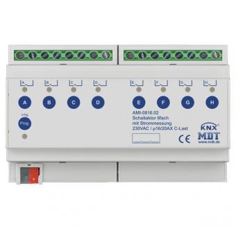MDT Schaltaktor AMI-0816.02 8TE REG, 230VAC, 16/20A, C-Last 200µF, mit Strommessung 