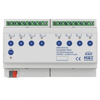 MDT Schaltaktor AMS-0816.02 8TE REG, 230VAC, 16A, C-Last 140µF, mit Strommessung 
