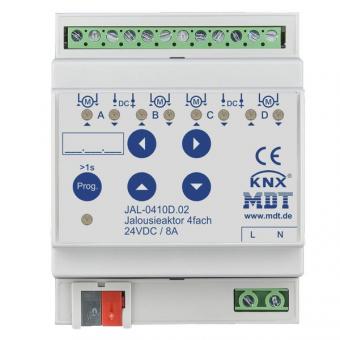 MDT Jalousieaktor 4-fach JAL-0410D.02 4TE REG, 8A, für Motoren 24VDC bis 180W 