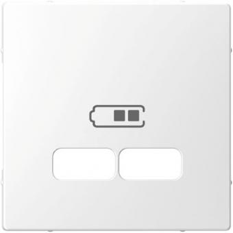 Merten  Zentralplatte für USB Ladestation-Einsatz, System Design, Lotosweiß 