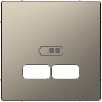 Merten  Zentralplatte für USB Ladestation-Einsatz, System Design, Nickelmetallic 