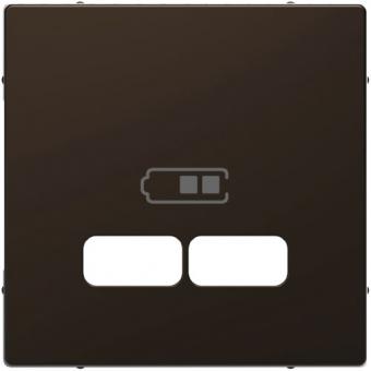 Merten  Zentralplatte für USB Ladestation-Einsatz, System Design, Moccametallic 