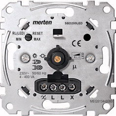 Merten MEG5134-0000 Universal-Drehdimmer-Einsatz für LED-Lampen, 4-400 W/VA 