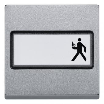 Merten Wippe mit  Schriftfeld, System M (aluminium matt) 
