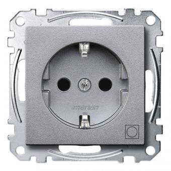 Merten SCHUKO-Steckdose, System M, mit Kennzeichnung Trockner (aluminium matt) 