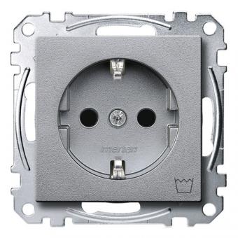 Merten SCHUKO-Steckdose, System M, mit Kennzeichnung Waschmaschine (aluminium matt) 