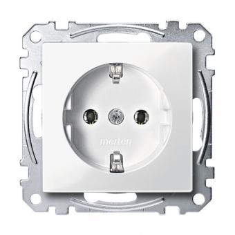 Merten SCHUKO-Steckdose, System M, mit Schraubklemmen (polarweiß glänzend) 