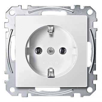Merten SCHUKO-Steckdose, System M, mit Schraubklemmen (polarweiß matt) 
