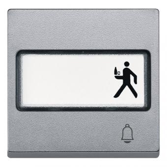 Merten Wippe mit Schriftfeld und Kennzeichnung Klingel, System M (aluminium matt) 