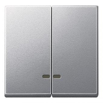 Merten Doppelwippe  mit Kontrollfenster, System M (aluminium matt) 