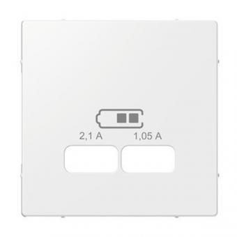 Merten Zentralplatte für USB Ladestation-Einsatz, System M, (polarweiß glänzend) 