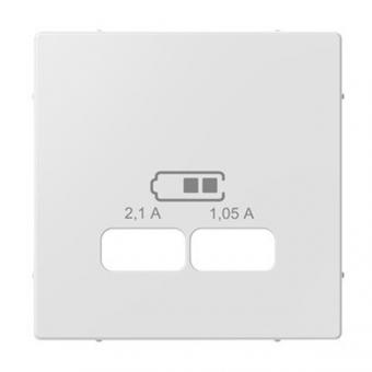 Merten Zentralplatte für USB Ladestation-Einsatz, System M, (aktivweiß glänzend) 