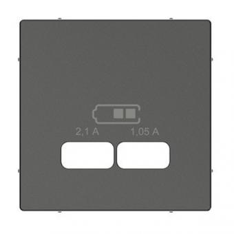 Merten Zentralplatte für USB Ladestation-Einsatz, System M, (anthrazit matt) 