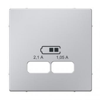 Merten Zentralplatte für USB Ladestation-Einsatz, System M, (aluminium matt) 