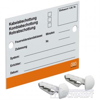 OBO Bettermann KS-S DE, Kennzeichnungsschild für alle OBO Abschottungen 
