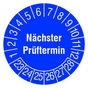 Prüfplaketten Blau, Nächster Prüftermin, 108 Aufkleber 