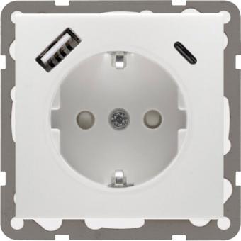 Peha Universelle Steckdose SCHUKO mit USB Typ A und C, reinweiß 