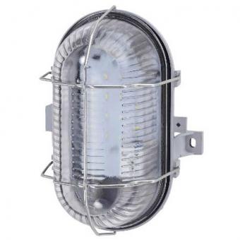 Protec LED-Ovalleuchte grau, Glas, 8W 
