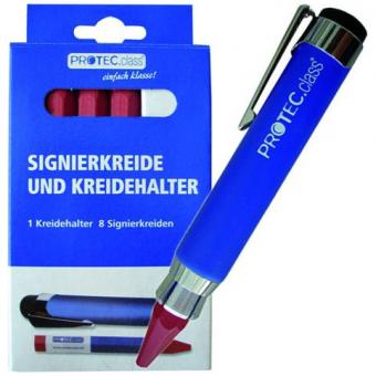 Kreidehalter und Signierkreide, 8 Stück, rot 