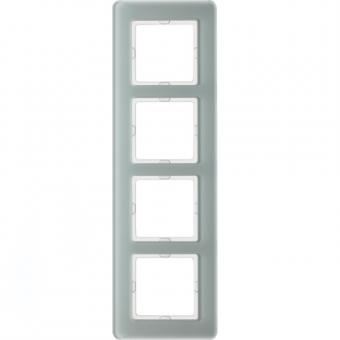 Berker Abdeckrahmen Q.7, 4-fach (Glas, polarweiß) 