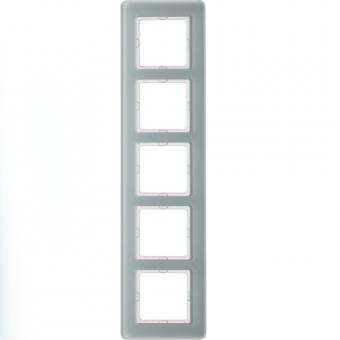 Berker Abdeckrahmen Q.7, 5-fach (Glas, polarweiß) 