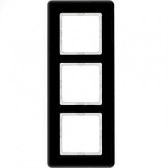 Berker Abdeckrahmen Q.7, 3-fach (Glas, schwarz) 