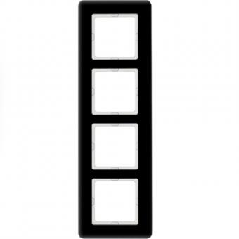 Berker Abdeckrahmen Q.7, 4-fach (Glas, schwarz) 