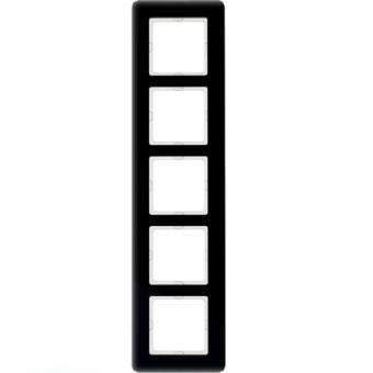 Berker Abdeckrahmen Q.7, 5-fach (Glas, schwarz) 