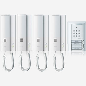 Entravox Komplettset für 4 Wohneinheiten, Türstation weiß 