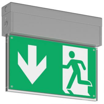 RZB LED-Rettungszeichenleuchte GSUN S, 3,9W, Erkennungsweite 32 m, Einzelbatterieversorgung, silber 