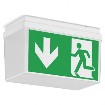 RZB LED-Rettungszeichenleuchte GSUN 3, 3,2W, Erkennungsweite 21 m, Einzelbatterieversorgung, weiß 