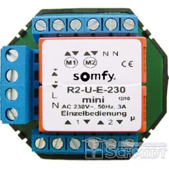 Somfy TR2-U-E-230 Mini - Trennrelais UP für zwei Antriebe, Bemessungsstrom 5,0 A 