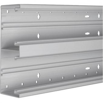 tehalit Brüstungskanal-Unterteil frontrastend/C-Profil Geräteeinbau, PVC, BR 65x210mm, Länge 2m, lichtgrau 