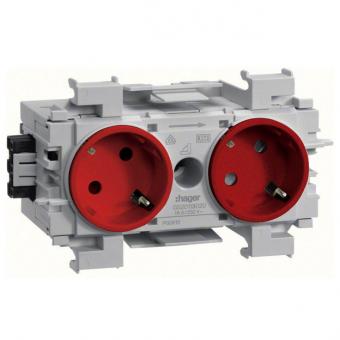 tehalit Steckdose 2-fach 45° Wago Steck-/Klemmtechnik frontrastend, verkehrsrot 