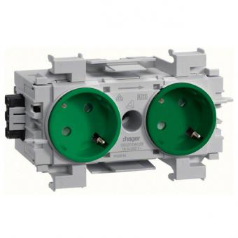 tehalit Steckdose 2-fach 45° Wago Steck-/Klemmtechnik frontrastend, minzgrün 